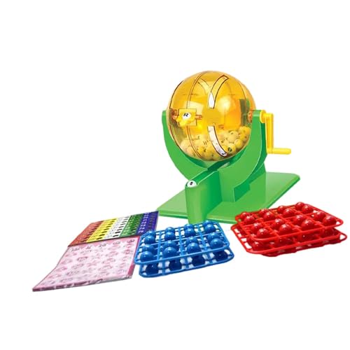 Fenteer Lotto Game Lucky Number Picking Machine mit Family Game Sturdy Bingo Game Set Mini Lotterie Maschine für Kinder Home, Doppelfarbbälle von Fenteer