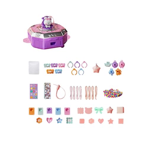 Fenteer Mädchen DIY Toys handgefertigtes Schmuck Set Fun Party Bevorzugung Kleinkinder DIY -Aufkleber für 4 5 6 7 8 Jahre alte Valentinstag von Fenteer