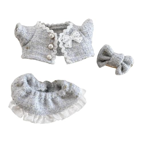 Fenteer Mädchen-Puppenkleidung, Rock-Set, Mini-Puppenkleidung, süß, stilvoll für Kinder, weiche, abnehmbare Puppen-Outfits, Kostüme für 5,91-Zoll-Puppen, Blau von Fenteer