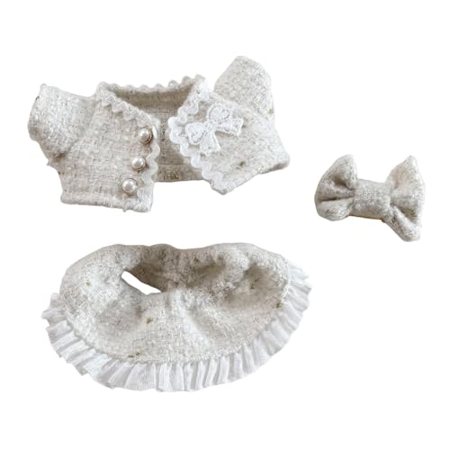 Fenteer Mädchen-Puppenkleidung, Rock-Set, Mini-Puppenkleidung, süß, stilvoll für Kinder, weiche, abnehmbare Puppen-Outfits, Kostüme für 5,91-Zoll-Puppen, Weiß von Fenteer