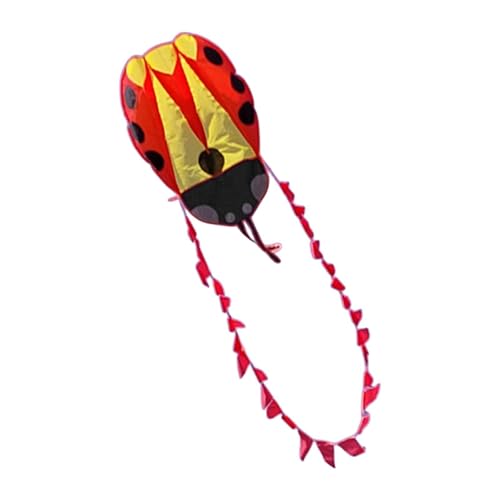 Fenteer Marienkäfer Parafoil Kite Sport Kite leicht zu bewältigen tragbare Outdoor -Spielzeuge Tierförmiger Drachen für Geburtstagsgeschenk Kinder Anfänger, Rot von Fenteer