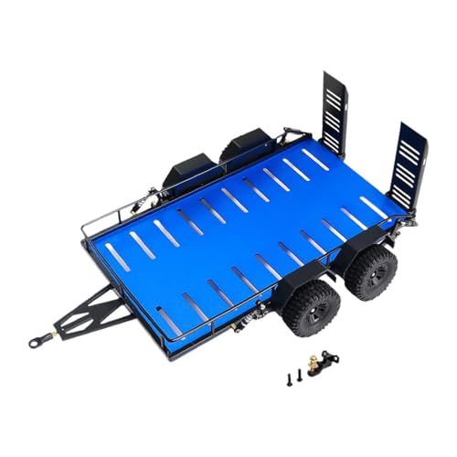 Fenteer Metall RC Anhänger Heavy Duty Anhänger Fracht Träger Zubehör Upgrade Teil für 1/18 RC Auto Modell Ersetzt Ersatzteile Hobby, Blau von Fenteer