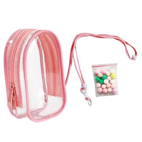 Fenteer Mini-PVC-Puppentasche, Tragetasche für Puppen, kleine Puppentasche für Actionfiguren, Puppe, Rosa Und Seilball von Fenteer