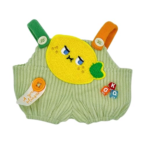 Fenteer Mini-Puppenhose, Puppen-Overallhose, Obstmuster, entzückende Kostüme, Puppenkleidung, Spielzeug, süße Puppenkleidung für Plüschpuppen, Kinder, Zitrone, 10cm von Fenteer