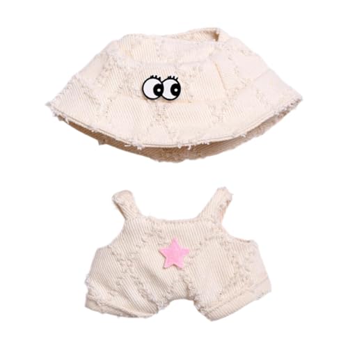 Fenteer Mini-Puppenkleidung, Kleidungsset, Kostüme, Zubehör, bequemes süßes Hosenset, Kostümanzug für 6,69-Zoll-Puppen, Beige von Fenteer