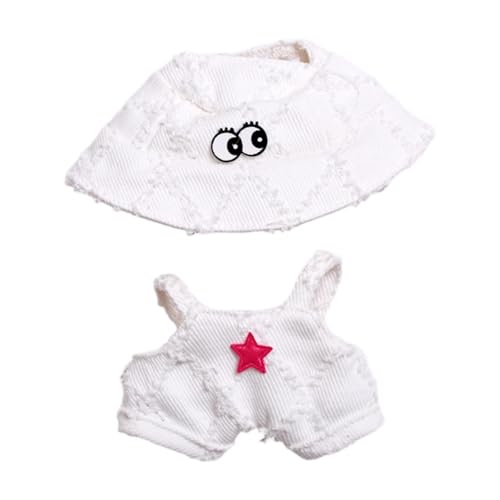 Fenteer Mini-Puppenkleidung, Kleidungsset, Kostüme, Zubehör, bequemes süßes Hosenset, Kostümanzug für 6,69-Zoll-Puppen, Weiß von Fenteer