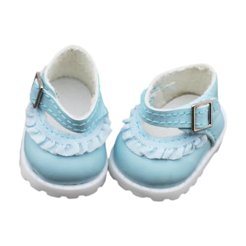 Fenteer Mini-Puppenschuhe, Puppen-Anziehspielzeug, handgefertigte Foto-Requisiten, Kostüme, Bequeme Abendschuhe, Freizeitschuhe für 17 cm große Puppen, Blau von Fenteer