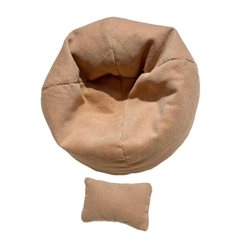 Fenteer Miniatur-Sofa mit Kissen, Puppenzubehör-Dekoration, Wohnzimmer-Dekor für 17 cm große Puppen, Thanksgiving-Geschenke, Kaffee von Fenteer