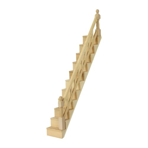 Fenteer Miniaturtreppe im Maßstab 1:12, Puppenhausmöbel, Möbelspielzeug, DIY-Handwerk, unbemalte Treppe für Mikrolandschaft, Heimdekoration von Fenteer