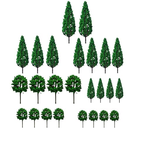 Fenteer Model grüne Bäume Mini -Diorama -Bäume DIY Bastelfotografie Requisite Railway Zuglandschaft Landschaft Mikrolandschaftsbäume, 25 Stück von Fenteer