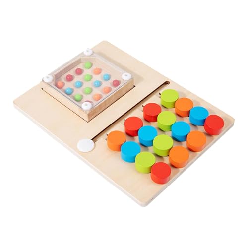 Fenteer Montessori-Holzspielzeug für Kinder, Labyrinth-Spiel, sensorisches Puzzle, Kampfspiel in Vier Farben, um Geduld und Denkvermögen von Kleinkindern zu, Einzelspielertyp von Fenteer