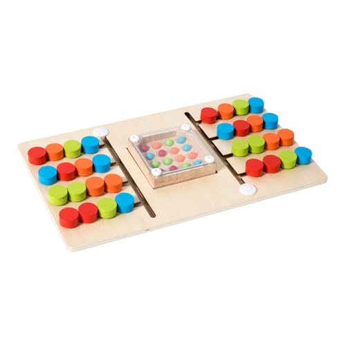 Fenteer Montessori-Holzspielzeug für Kinder, Labyrinth-Spiel, sensorisches Puzzle, Kampfspiel in Vier Farben, um Geduld und Denkvermögen von Kleinkindern zu, Typ für Zwei Spieler von Fenteer