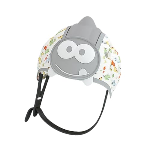 Fenteer Mütze Babymützen Sicherer Helm Tragbarer Babykopfhelm Babyschutzmütze zum Laufen Drinnen Draußen Jungen Mädchen Kinder, grau weiß von Fenteer