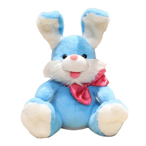 Fenteer Musical Stoffed Animal Bunny Plüsch Spielzeug Cartoon Frühes Elektrikspielzeug Elektronisch Haustier Spielzeug für Kinder Kinder Kleinkinder Party, Blau von Fenteer