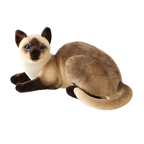 Fenteer Niedliches Kuscheltier Dekoration Geburtstagsgeschenk Komfortable Kitty Weiche Puppe Zuhause Katze Plüschtier für Kinder Kinder Teenager Freundin, 40cm Siamkatze von Fenteer