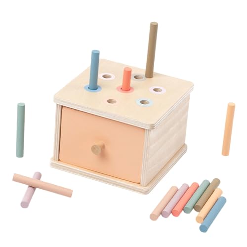 Fenteer Objekt Beständigkeit Box, Holz, Bildung, Entwicklungsspielzeug, Farbform Sortieren passendes Spielzeug für Kinder Jungen Mädchen Kinder Geschenk, Stickbox von Fenteer