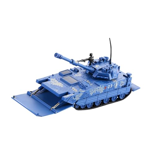 Fenteer Panzermodell mit Ton und Licht, Miniatur-Modellbausatz aus Legierung, All-Terrain-, Panzerspielzeug für Jungen, Mädchen, Kinder, Erwachsene, Blau von Fenteer