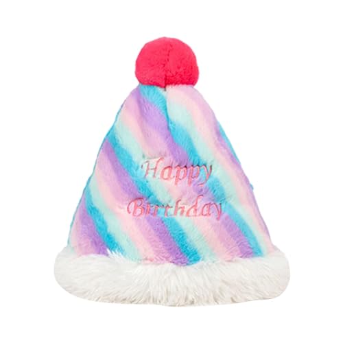 Fenteer Plüsch-Hut „Happy Birthday“, Kuchenhut, Stofftier, Kostümzubehör, Partyhut, wendbar, für Kinder, Erwachsene, Geschenk für Jungen und Mädchen, 30CM von Fenteer