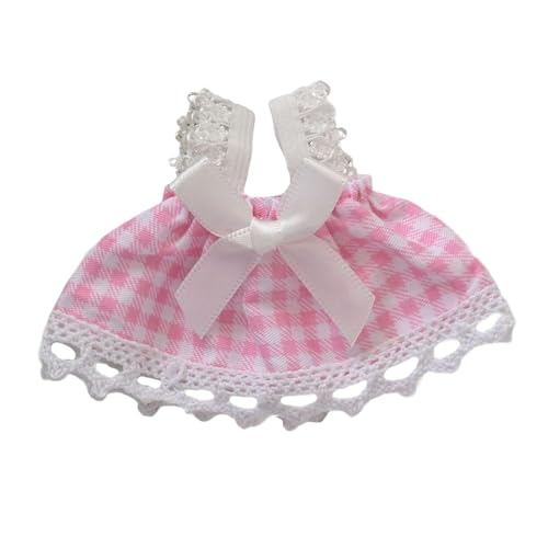 Fenteer Plüschpuppe ärmelloses Kleid Puppenkleidung DIY Zubehör für kleine Mädchen Anhänger Puppe Geburtstagsgeschenke süße Kostüme zum Anziehen, ROSA von Fenteer