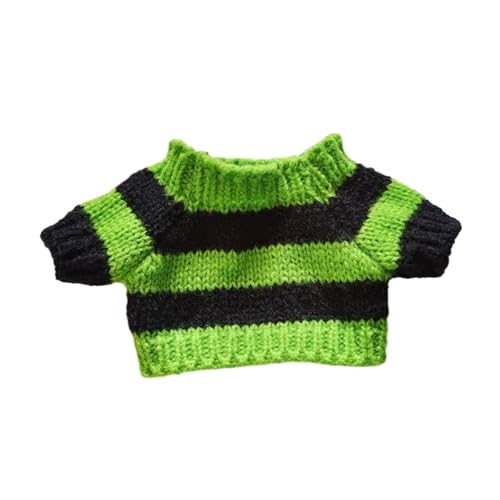 Fenteer Pullover für Plüschpuppen, Kostüme für Puppen zum Anziehen, Puppenkleidung für 20 cm große Puppen als Geburtstagsgeschenk für Kinder, Hellgrüne Streifen von Fenteer