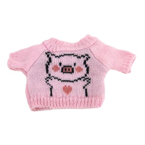 Fenteer Pullover für Plüschpuppen, Kostüme für Puppen zum Anziehen, Puppenkleidung für 20 cm große Puppen als Geburtstagsgeschenk für Kinder, Rosa Schwein von Fenteer