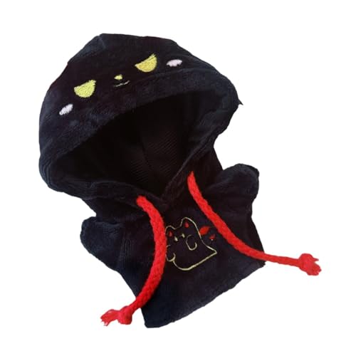 Fenteer Puppen-Kapuzenpullover, Miniatur-Kleidungszubehör, handgefertigtes Kleidungskostüm für 15–17 cm große Puppen, Verkleidung, Schwarz von Fenteer