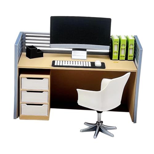 Fenteer Puppenhaus-Dekoration, Rollenspiel-Spielzeug, Mini-Computertisch, Modell 1: 12, winzige Puppenhaus-Dekoration, dekoratives Kunsthandwerk für, Set B Fenteer Puppenhaus-Dekoration, Rollenspiel-Spielzeug, Mini-Computertisch, Modell 1: 12, winzige Puppenhaus-Dekoration, dekoratives Kunsthandwerk für, Set B von Fenteer