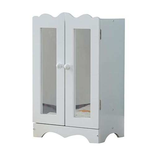 Fenteer Puppenhaus-Kleiderschrank, Puppenhaus-Möbel, Dekoration, Schrank mit Spiegel, Doppeltür, Schrankzubehör für, Mädchen, Jungen Fenteer Puppenhaus-Kleiderschrank, Puppenhaus-Möbel, Dekoration, Schrank mit Spiegel, Doppeltür, Schrankzubehör für, Mädchen, Jungen von Fenteer