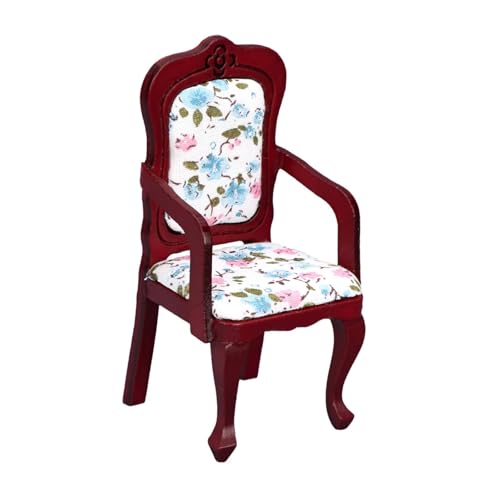 Fenteer Puppenhausstuhl, Miniaturstuhl aus, Ornament, Fotografie-Requisiten, Mini-künstliches Retro-Design, Modell für Wohnzimmer, Küche, Rotbraun Fenteer Puppenhausstuhl, Miniaturstuhl aus, Ornament, Fotografie-Requisiten, Mini-künstliches Retro-Design, Modell für Wohnzimmer, Küche, Rotbraun von Fenteer