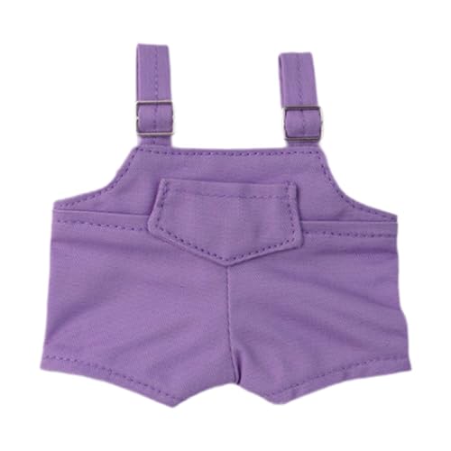 Fenteer Puppenkleidung aus Plüsch für 15 cm große, weiche Puppen, Overalls, Puppenzubehör, Verkleidungskostüme, modische Kleidung für Kuscheltiere, Violett von Fenteer