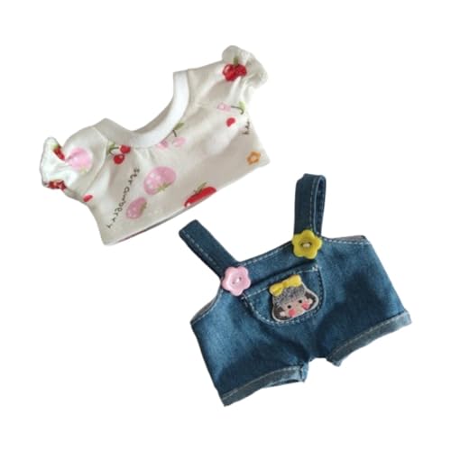 Fenteer Puppenkleidungsset, Spielzeug-Kleidungszubehör, bequemes, entzückendes, süßes Puppenkleidungs-Overall-Set für Puppen, Mehrfarbig von Fenteer