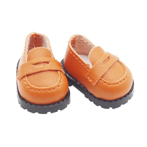 Fenteer Puppenschuhe, Mini-Puppenschuhe, Neujahrsgeschenke zum Selbermachen, Kinderspielzeug, Deko, Kostümzubehör, Stiefel, für 15 cm große Puppen im, Hellbraun von Fenteer