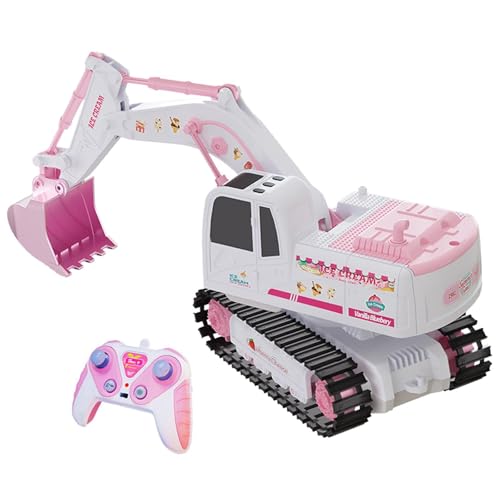 Fenteer RC Bagger Spielzeug BAU-LKW Spielzeug Legierung 1:24 Rosa Fernbedienung Realistisches Modell Kinderspielzeug Bagger für Jungen Mädchen Geschenk von Fenteer