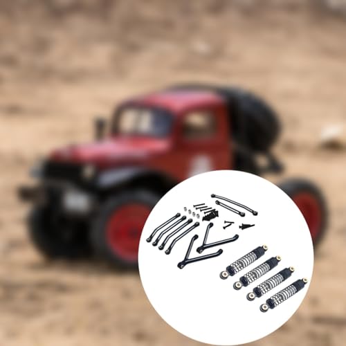 Fenteer RC Car Zubehör, RC Car Ersatzteil, Links Und Stoßdämpfer Set für RC Fcx24 Im Maßstab 1:24, Schwarz von Fenteer