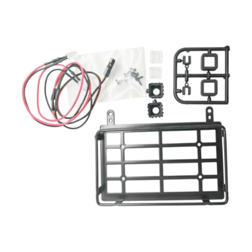 Fenteer RC -Dachgepäckträger -Gepäckträger mit Lichtern Ersetzte Upgrades Teile für MN82 1/12 RC -Auto Hobby DIY Modified Modified, Quadratischer Lampenschirm von Fenteer