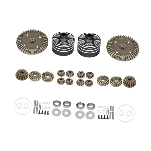 Fenteer RC-Differentialgetriebesatz, Ritzel ersetzen Teile, Differentialgehäuse aus Legierung, Antriebsrad für 1/10 Hobby-Autos, Fahrzeuge, DIY-modifiziert, mit Schwarzer Schale von Fenteer