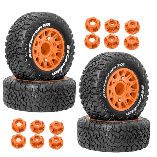 Fenteer RC-Rad und Reifen, 4-teilig, Modell, DIY-Ersatzteil-Upgrade, DIY-modifiziert, einfache Installation, professionelles Zubehör für 1:10 727, Orange Fenteer RC-Rad und Reifen, 4-teilig, Modell, DIY-Ersatzteil-Upgrade, DIY-modifiziert, einfache Installation, professionelles Zubehör für 1:10 727, Orange von Fenteer