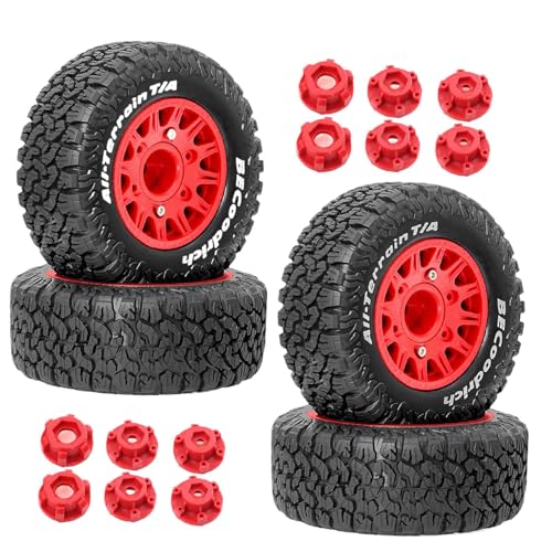 Fenteer RC-Rad und Reifen, 4-teilig, Modell, DIY-Ersatzteil-Upgrade, DIY-modifiziert, einfache Installation, professionelles Zubehör für 1:10 727, Rot Fenteer RC-Rad und Reifen, 4-teilig, Modell, DIY-Ersatzteil-Upgrade, DIY-modifiziert, einfache Installation, professionelles Zubehör für 1:10 727, Rot von Fenteer