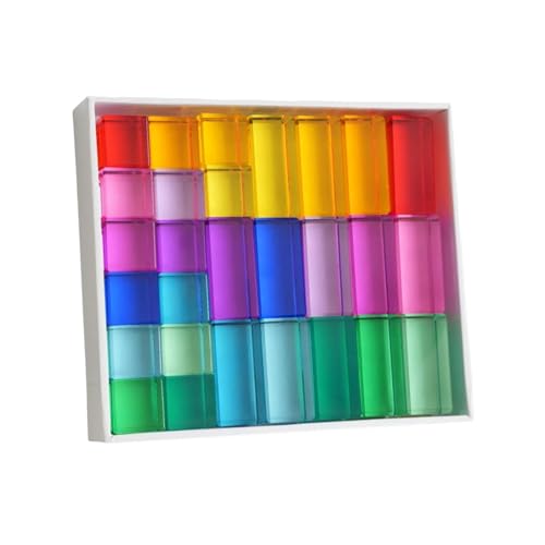Fenteer Regenbogen-Bausteine-Set, Stapelblöcke, Farberkennung, Acrylwürfel, pädagogisch wertvoll für Vorschulkinder im Alter von 3–6 Jahren, Fenteer Regenbogen-Bausteine-Set, Stapelblöcke, Farberkennung, Acrylwürfel, pädagogisch wertvoll für Vorschulkinder im Alter von 3–6 Jahren, von Fenteer