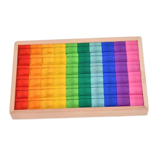 Fenteer Regenbogen-Bausteine-Set, Stapelspiel, sensorisches Trainingsspielzeug, pädagogisches Bausteine-Set für Kinder, für Jungen, Mädchen, Kinder von Fenteer