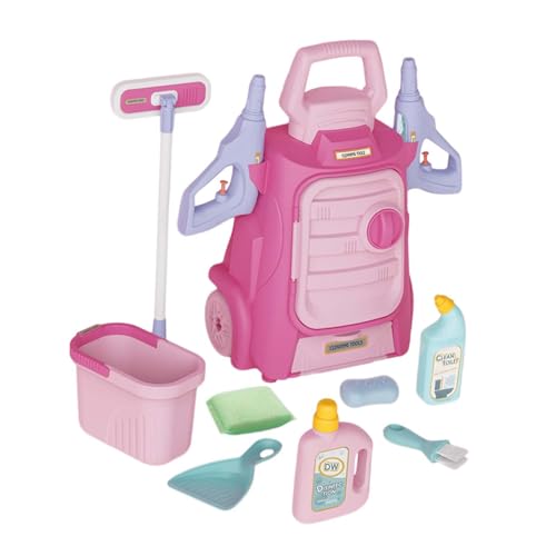 Fenteer Reinigungsset für Kinder, Rollenspielset, Feinmotorik-Training, Haushaltsspielset, Reinigungsspielzeug für Kleinkinder ab 3 Jahren, Rosa, Style C von Fenteer