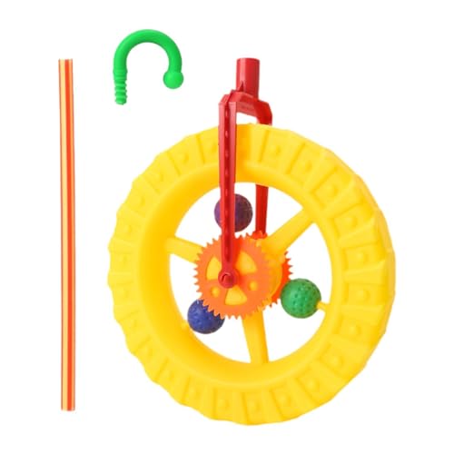 Fenteer Schiebespielzeug mit Laufrad, Schiebespielzeug für die Gehmotorik, Robustes, klassisches Lernspielzeug für 1-, 2- und 3-jährige Kinder, Jungen und, Gelb von Fenteer