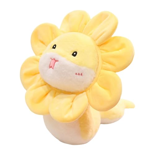 Fenteer Schlangen-Plüschtier, chinesisches Neujahr, Schlangen-Plüschpuppe, Partygeschenk, Schlangen-Kuscheltier, süßes Tierspielzeug als Geschenk fürs Büro, Gelbe 38cm Blume von Fenteer