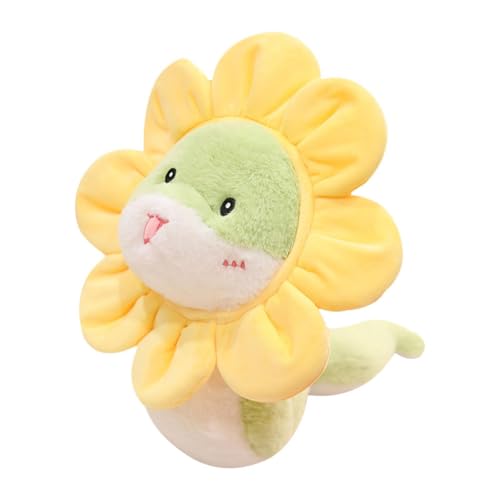 Fenteer Schlangen-Plüschtier, chinesisches Neujahr, Schlangen-Plüschpuppe, Partygeschenk, Schlangen-Kuscheltier, süßes Tierspielzeug als Geschenk fürs Büro, Grüne Sonnenblume 38cm von Fenteer