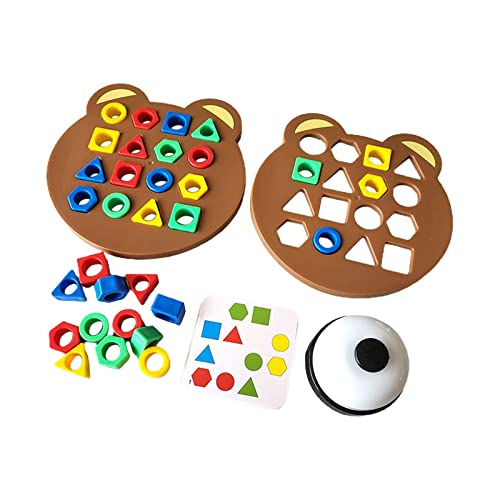 Fenteer Shape Matching Game Frühes Lernen Bildung Spielzeug Farbe Sensorisches Lernspielzeug Montessori Spielzeug für Kleinkinder Jungen Kinder, mit Glocke von Fenteer