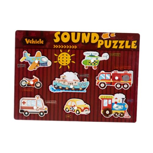 Fenteer Sound Puzzles Puzzles Peg Board Cartoon Kognition Montessori Puzzle Puzzle für Kinder Baby Mädchen und Jungen Geburtstagsgeschenk von Fenteer