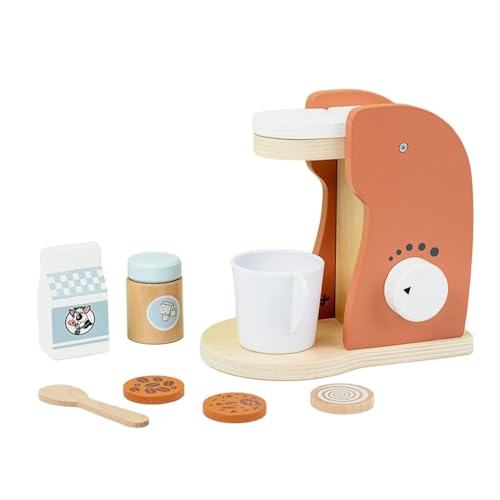 Fenteer Spielküchenzubehör aus Holz, Simulation von Kleingeräten, interaktives Montessori-Spielzeug für frühes Lernen für Mädchen und Jungen, Kaffeemaschine von Fenteer