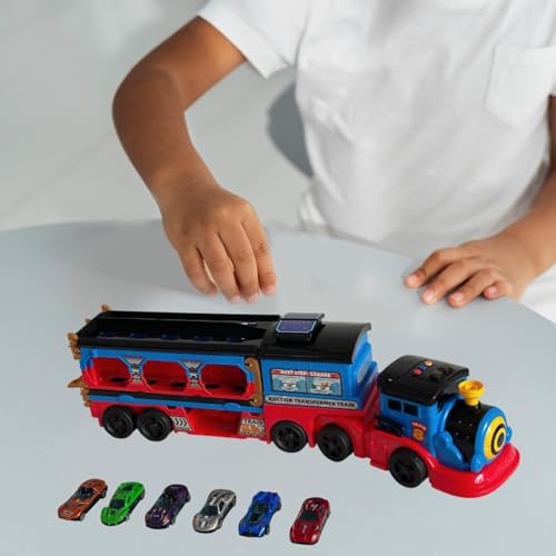 Fenteer Spielzeugset „Transport Carrier Truck“ mit 6 Rennwagen und Faltbarer Rennstrecke für 3-, 4-, 5- und 6-Jährige von Fenteer