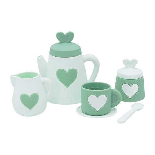 Fenteer Tea Party Küche Spielset Kinder Tee -Set Entwicklungsspielzeug Küchentabelle Tischspielzeug tun Tee -Set für Vorschuljungen und Mädchen, Hellgrün von Fenteer