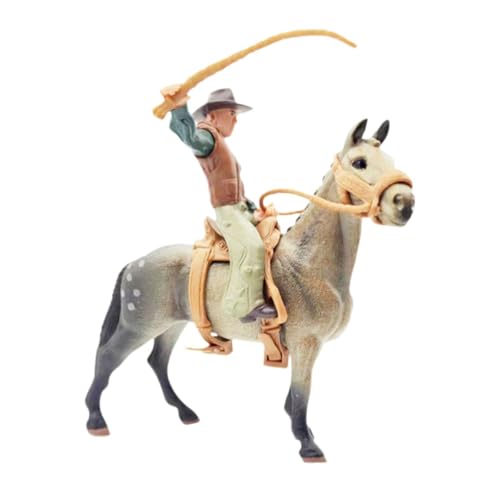 Fenteer Tiermodell Pferd Actionfigur PVC mit Sattel Simulation Spielset Wildtierstatue Lernspielzeug für Partygeschenke Junge Mädchen, Style B von Fenteer